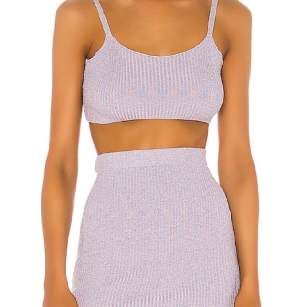 Superdown Malia Knit Skirt Set in Lavender Multi